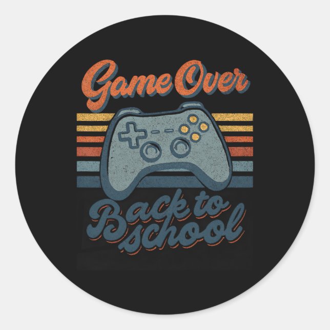Adesivo Redondo Gamer Ck To School Kids Teachers Game Over Ck To S (Frente)