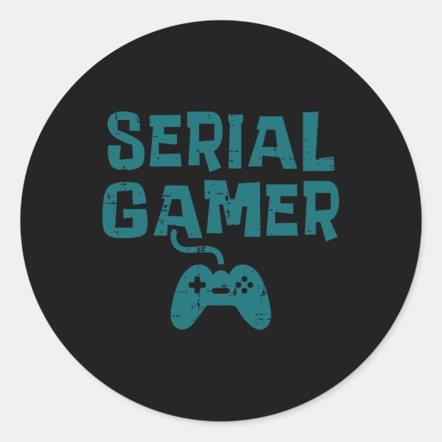 Adesivo Redondo Gamer Controller Diversão Jogos Jogo Jogo Rapazes  (Frente)