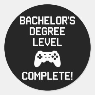 Adesivo Redondo Gamer de Jogos Completo Nível de Licenciatura