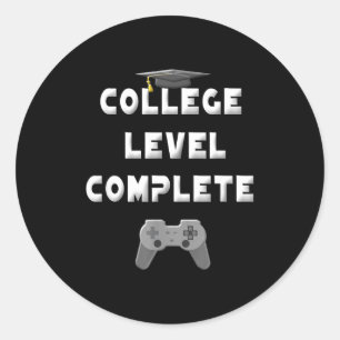 Adesivo Redondo gamer de vídeo engraçado nível universitário compl
