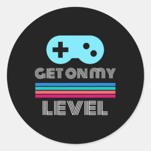Adesivo Redondo Gamer Divertido Chega Ao Meu Nível Nerd Geek