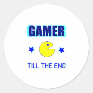 Adesivo Redondo Gamer Divertido de Pac-Man Até o Fim - Jogos Retrô