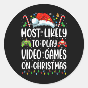 Adesivo Redondo Gamer Divertido Mais Propenso a Jogar Video Games