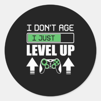 Adesivo Redondo Gamer Do Not Age I Just Level Up