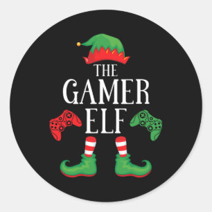 Adesivo Redondo Gamer Elf Correspondente Grupo Xmas Jogos Família 