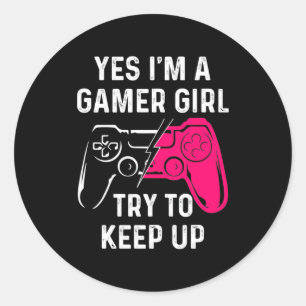 Adesivo Redondo Gamer Gift Eu Sou Uma Garota Gamer