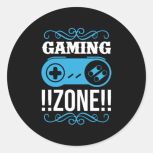 Adesivo Redondo Gamer Gift Gaming Zone