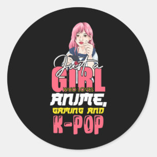 Adesivo Redondo Gamer Girl É Apenas Uma Menina Que Ama Os Jogos De
