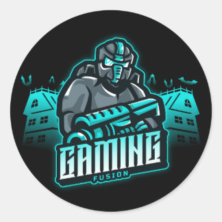 Adesivo Redondo Gamer Retro do Gaming Fusion