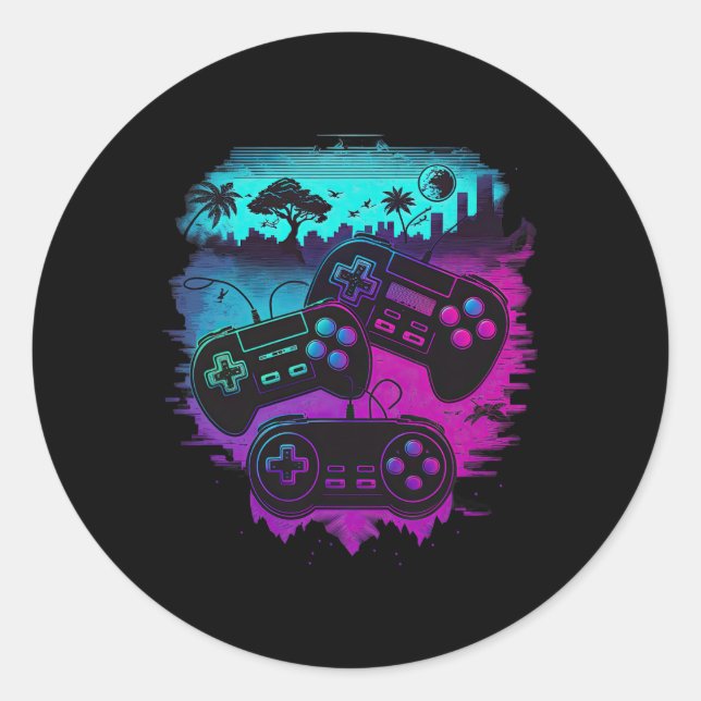Adesivo Redondo Gamer Video Game Controller 15 (Frente)