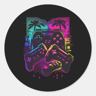 Adesivo Redondo Gamer Video Game Controller 16