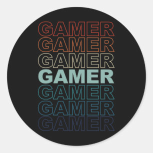 Adesivo Redondo Gamer Vintage Retro Gamers Videos games Jogos Vide