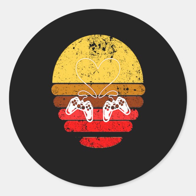 Adesivo Redondo Gamers Valentine Valentines Day For Gamers 1  (Frente)