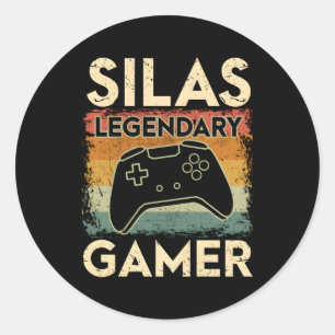 Adesivo Redondo Gaming Personalizado Name Silas Legendário Gamer