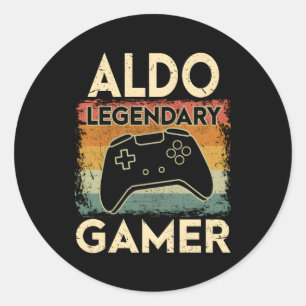 Adesivo Redondo Gaming Personalizado Nome Aldo Gamer Legendário