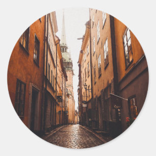 Adesivo Redondo Gamla Stan, Estocolmo, Suécia