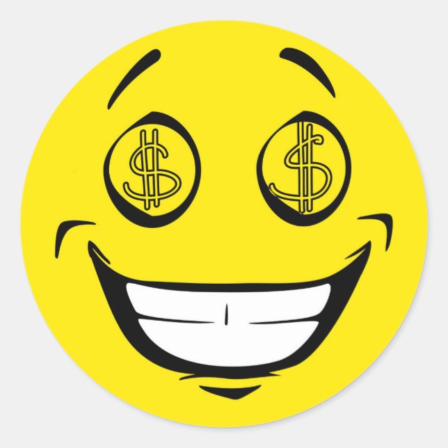 Adesivo Redondo Ganancioso Olho Amarelo (Frente)