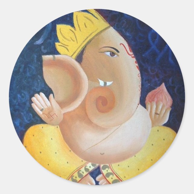Adesivo Redondo "Ganapati" - autocolante redondo (Frente)