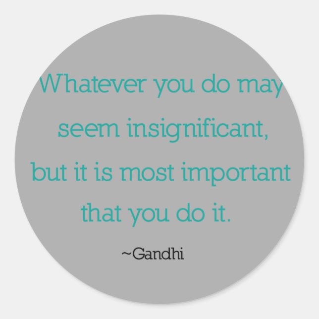 Adesivo Redondo Gandhi Quote Stickers (Frente)