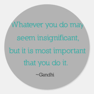 Adesivo Redondo Gandhi Quote Stickers