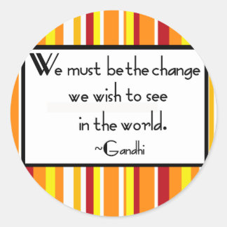 Adesivo Redondo Gandhi Quote Stickers