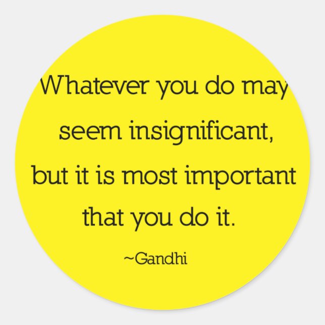 Adesivo Redondo Gandhi Quote Stickers (Frente)