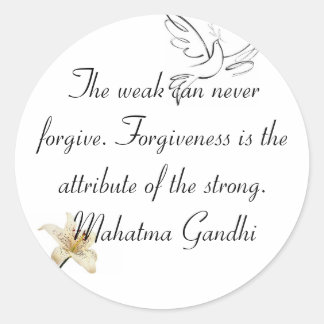 Adesivo Redondo Gandhi Sticker of Forgiveness