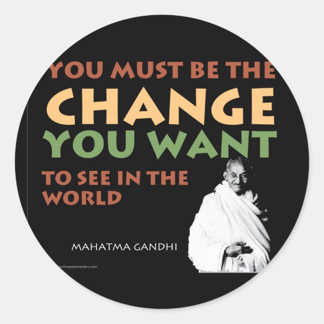 Adesivo Redondo Gandhi Stickers (Frente)