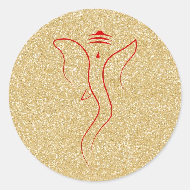 Adesivo Redondo Ganesh Dourado (Frente)