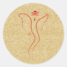 Adesivo Redondo Ganesh Dourado