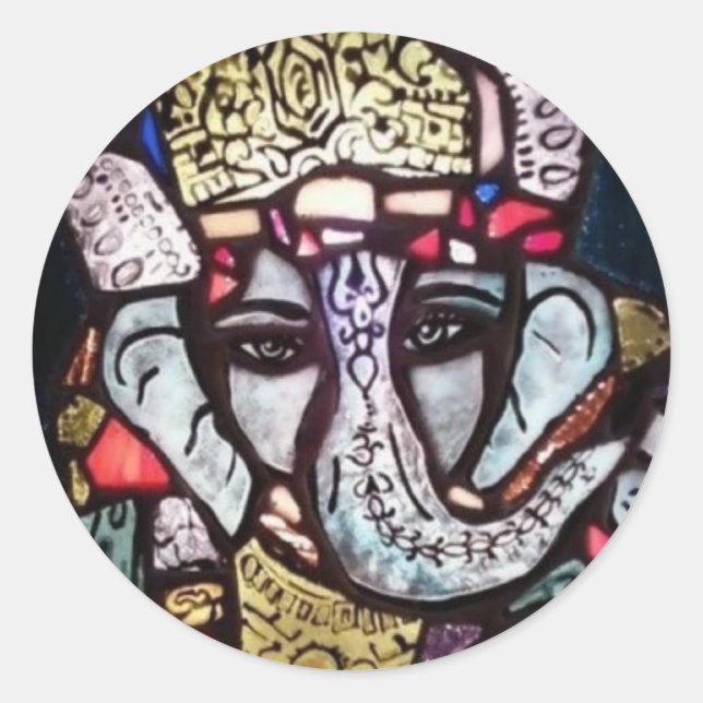 Adesivo Redondo Ganesh Stickers (Frente)