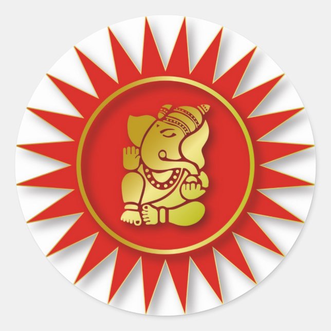 Adesivo Redondo Ganesha Design (Frente)