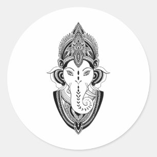 Adesivo Redondo Ganesha Deus Deidade Indiano Índia Yoga Meditação