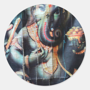 Adesivo Redondo Ganesha elefante Hindu Deus do Sucesso