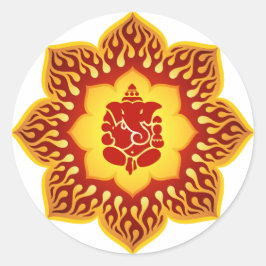 Adesivo Redondo Ganesha Lotus Design