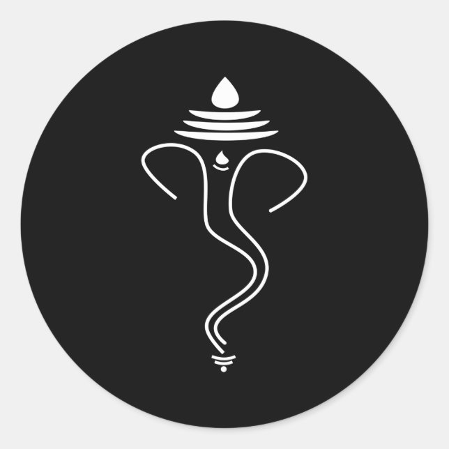 Adesivo Redondo Ganesha Minimalista Ganesh (Frente)