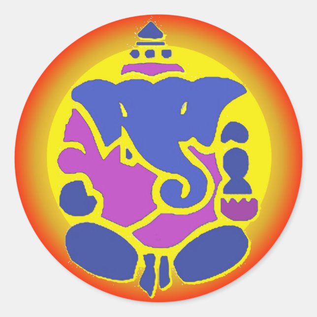 Adesivo Redondo Ganesha Rainbow Mandala Sticker (Frente)