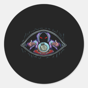 Adesivo Redondo Gang De Dinheiro Do Assistente De Sombra