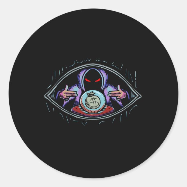 Adesivo Redondo Gang De Dinheiro Do Assistente De Sombra (Frente)