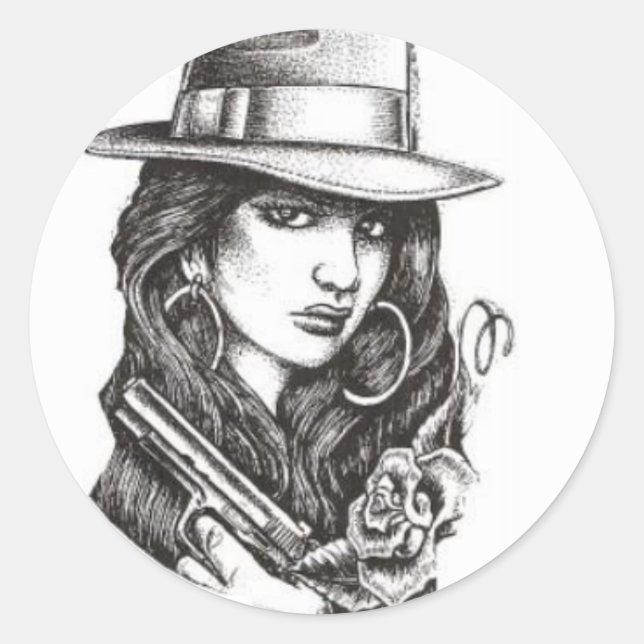 Adesivo Redondo gângster (Frente)