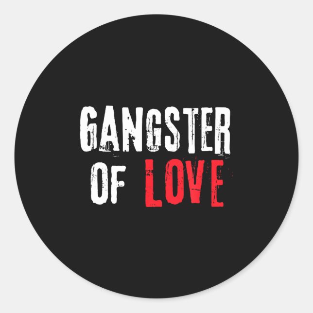 Adesivo Redondo Gangster Of Love Valentines Day Festive Gift  (Frente)
