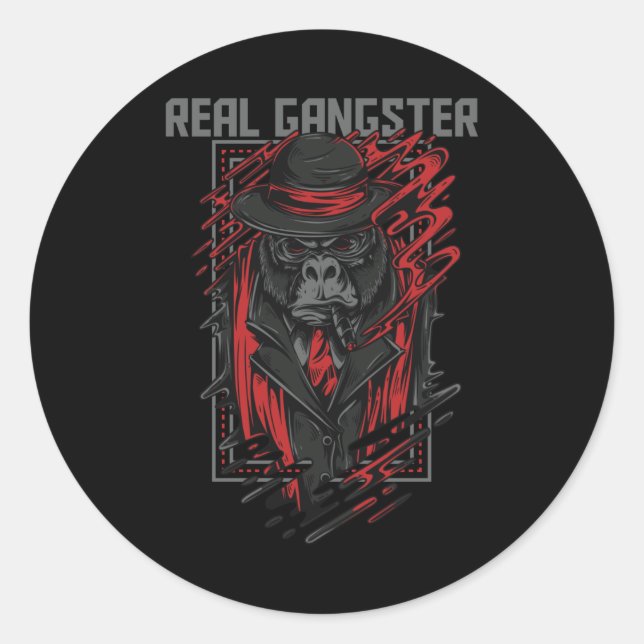 Adesivo Redondo Gangster Real (Frente)