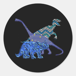 Adesivo Redondo Gangue Dinossauro