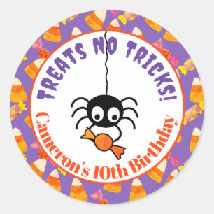 Adesivo Redondo Ganha de festas do Halloween, Kids Candy Corn Kids