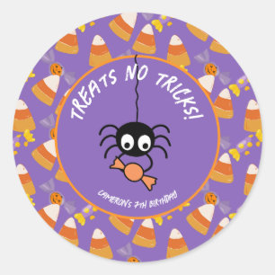 Adesivo Redondo Ganha de festas do Halloween, Kids Candy Corn Kids