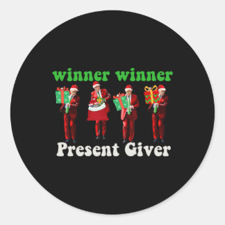 Adesivo Redondo Ganhador Engraçado Vencedor do Natal Giver Trump D