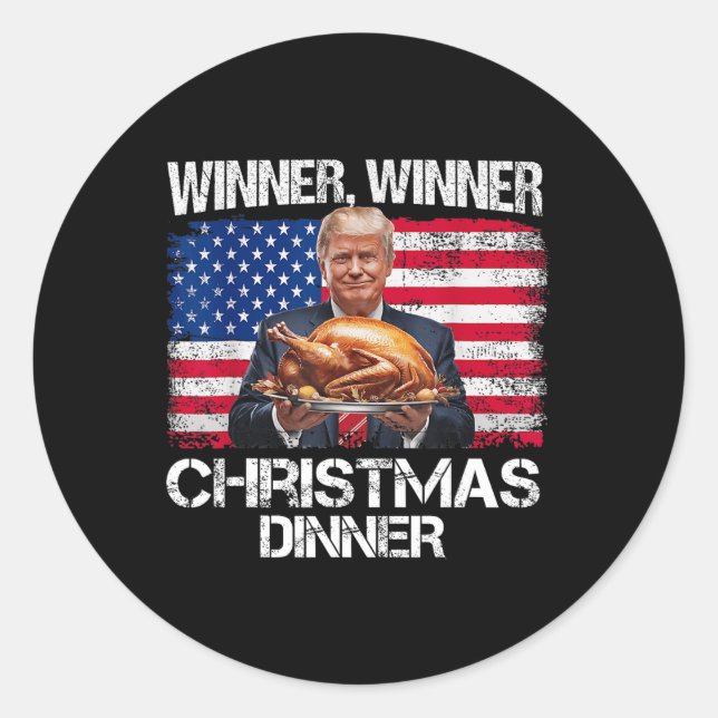 Adesivo Redondo Ganhador Engraçado Vencedor do Natal Janta Papais  (Frente)