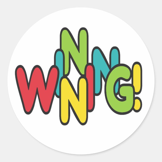 Adesivo Redondo Ganhando! (Frente)