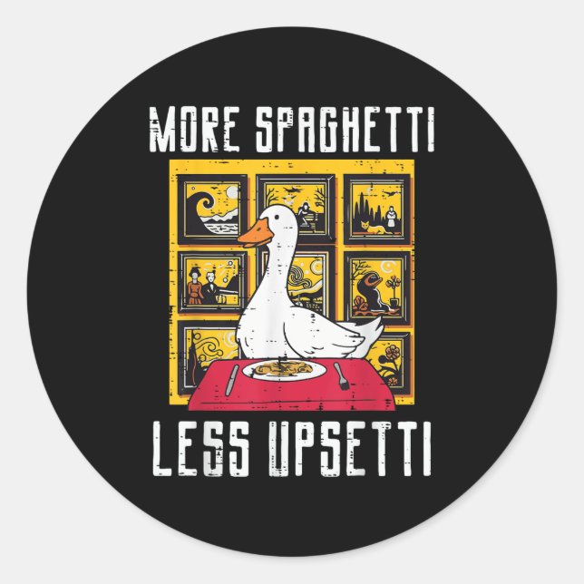 Adesivo Redondo Ganhe Mais Espaguete Menos Etti Animais Engraçados (Frente)