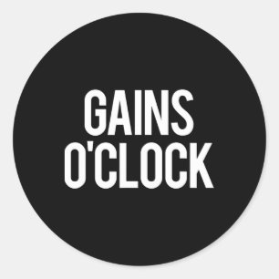 Adesivo Redondo Ganhos da tarde Engraçados Gym Pesando Montagem de